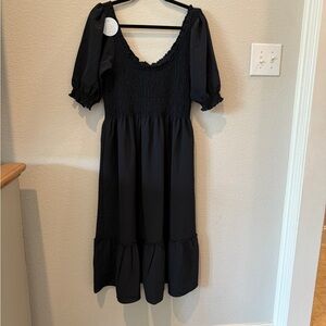 Hill House Louisa Black Midi Dress NWT